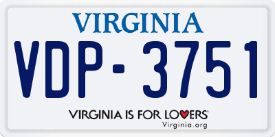 VA license plate VDP3751