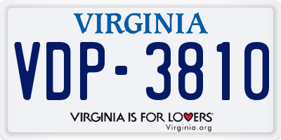 VA license plate VDP3810