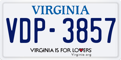 VA license plate VDP3857