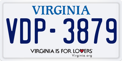VA license plate VDP3879