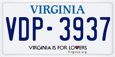 VA license plate VDP3937