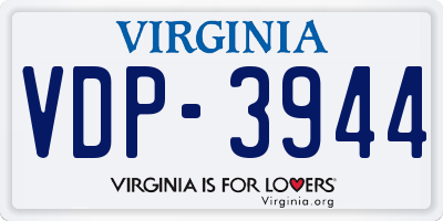 VA license plate VDP3944