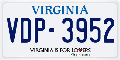 VA license plate VDP3952