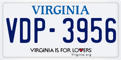 VA license plate VDP3956