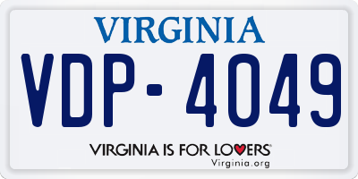 VA license plate VDP4049
