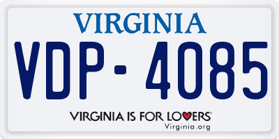 VA license plate VDP4085