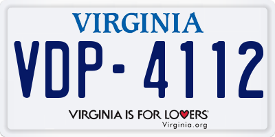 VA license plate VDP4112