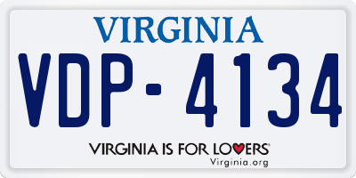 VA license plate VDP4134