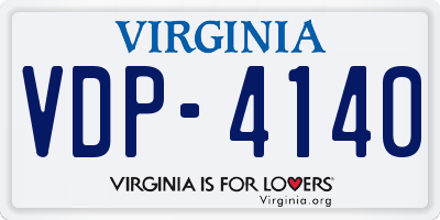 VA license plate VDP4140