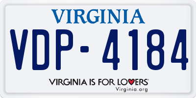 VA license plate VDP4184