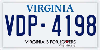 VA license plate VDP4198