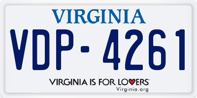 VA license plate VDP4261