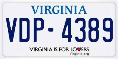 VA license plate VDP4389