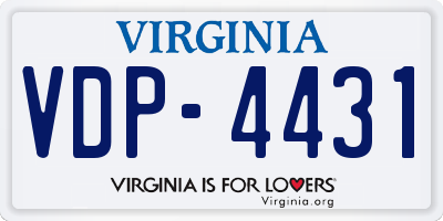 VA license plate VDP4431