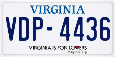 VA license plate VDP4436