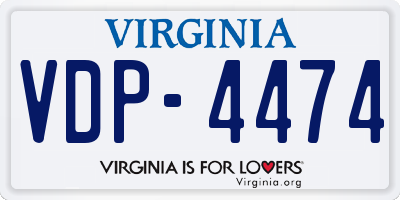 VA license plate VDP4474