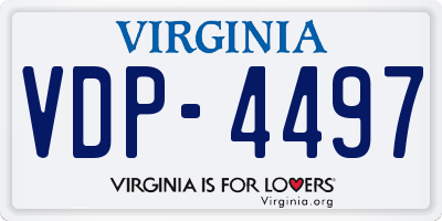 VA license plate VDP4497