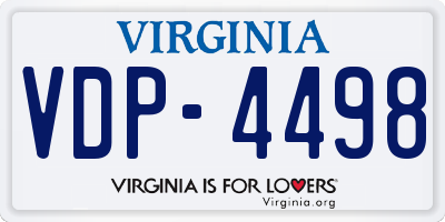 VA license plate VDP4498