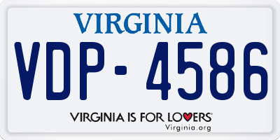 VA license plate VDP4586