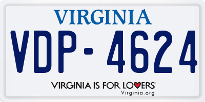 VA license plate VDP4624