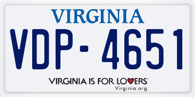VA license plate VDP4651