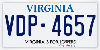 VA license plate VDP4657