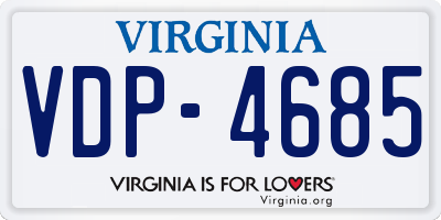 VA license plate VDP4685