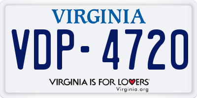 VA license plate VDP4720