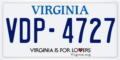 VA license plate VDP4727