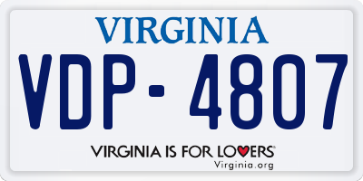 VA license plate VDP4807