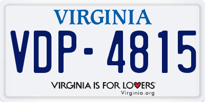 VA license plate VDP4815