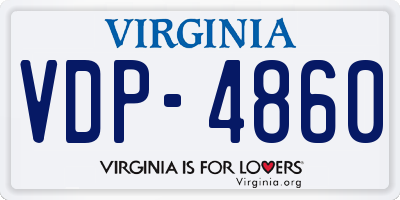 VA license plate VDP4860