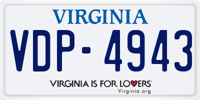 VA license plate VDP4943
