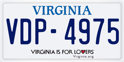 VA license plate VDP4975