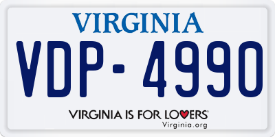 VA license plate VDP4990