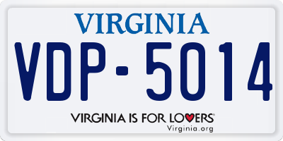 VA license plate VDP5014