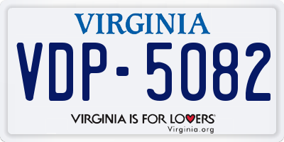 VA license plate VDP5082