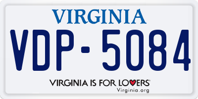 VA license plate VDP5084