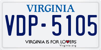 VA license plate VDP5105