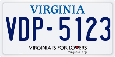 VA license plate VDP5123