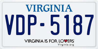 VA license plate VDP5187