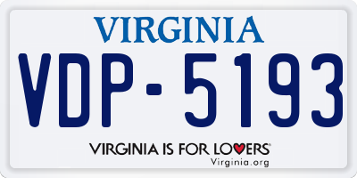 VA license plate VDP5193