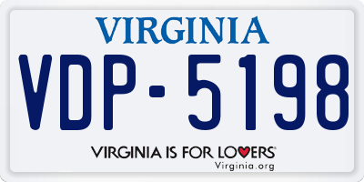 VA license plate VDP5198