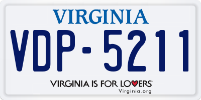 VA license plate VDP5211