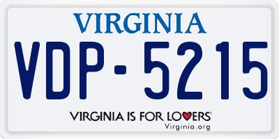 VA license plate VDP5215