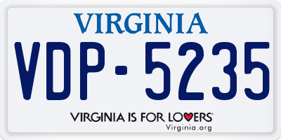 VA license plate VDP5235
