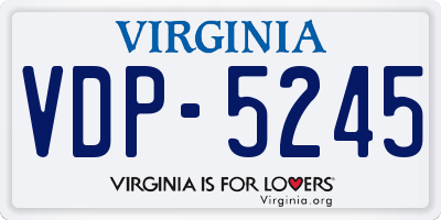 VA license plate VDP5245