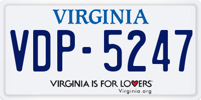 VA license plate VDP5247