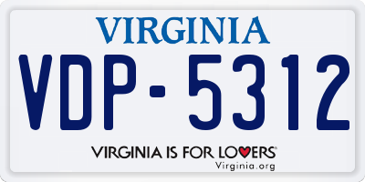 VA license plate VDP5312