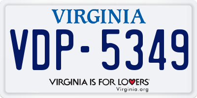 VA license plate VDP5349